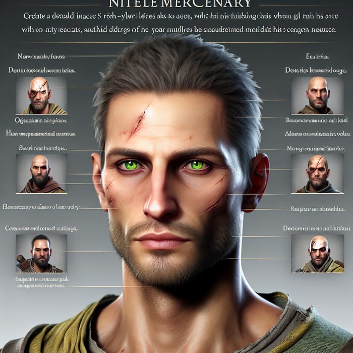 Mysterious Mercenary with Piercing Eyes and Developed Muscles