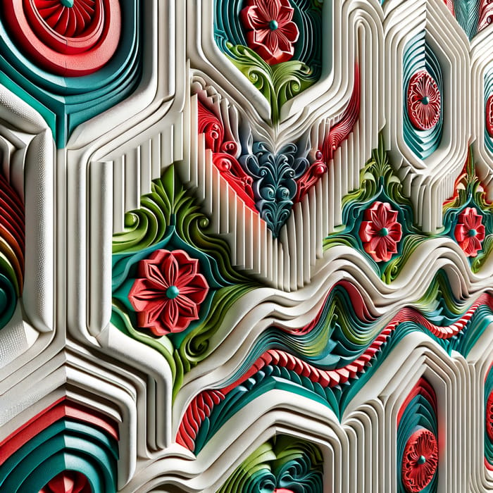 Vibrant Paint Wallpaper with 3D Wall Panel