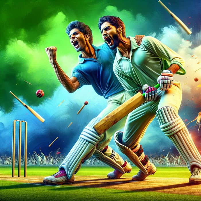 Virat Kohli & Mohammad Shami Triumphant Cricket Celebration - Dynamic Lighting 8K Resolution
