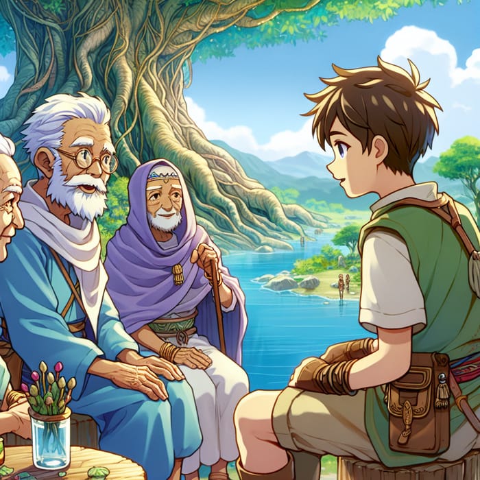 Anime Boy's Journey: Wisdom from Diverse Mentors