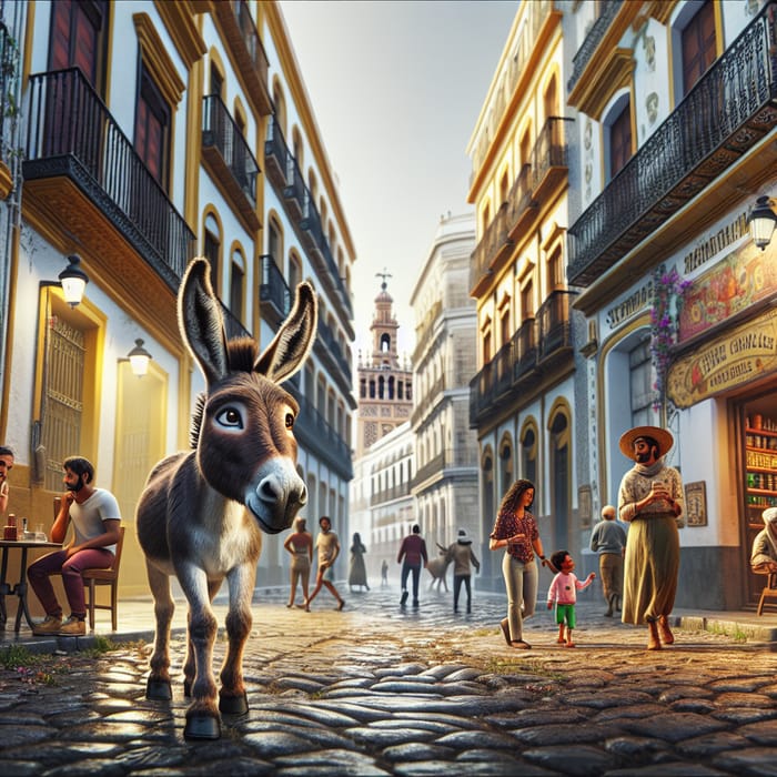 Animated Donkey in Seville | City Life Adventure