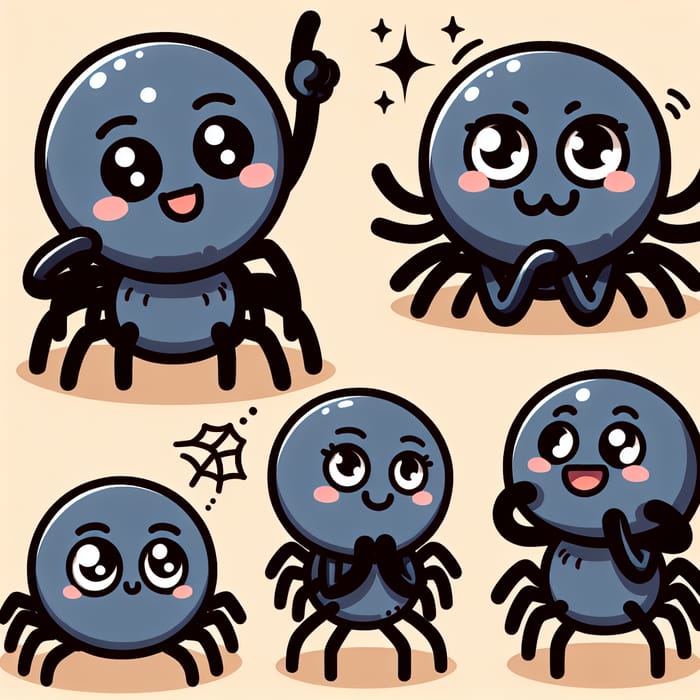 Cute Spider in Vector | Adorable Arachnid Poses