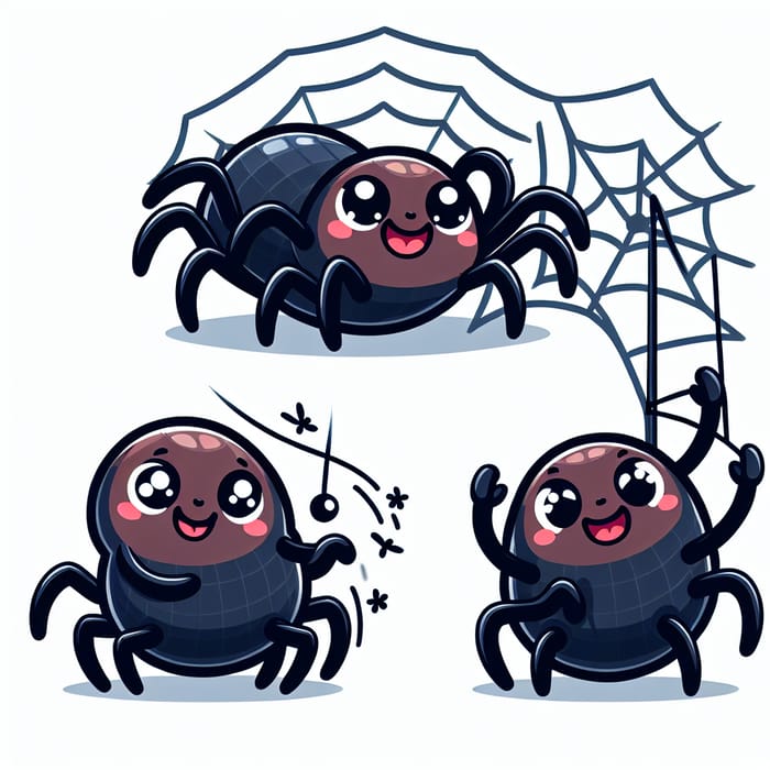 Create Cartoon Cute Spider Poses in Vector | Lovable Illustrations