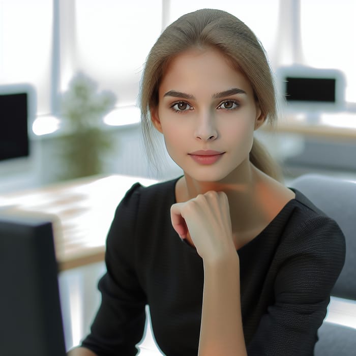 Russian Office Woman with Fair Skin | Engrossed in Work