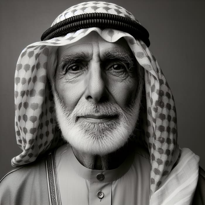 Wisdom and Dignity: Resilience of Elderly Arab Man in Humble Attire
