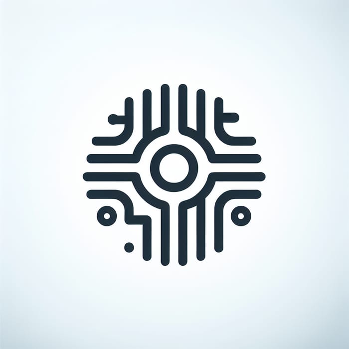 Flat Artificial Intelligence Symbol on Clean White Background