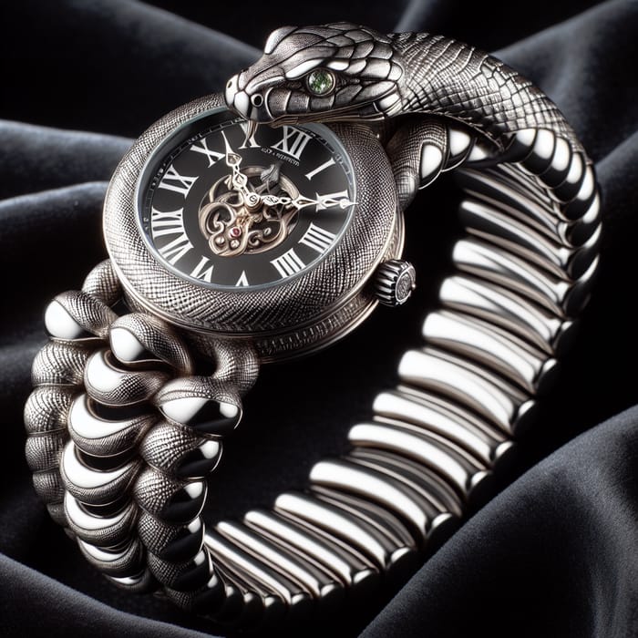 Intricately Designed Serpent Theme Wrist Watch