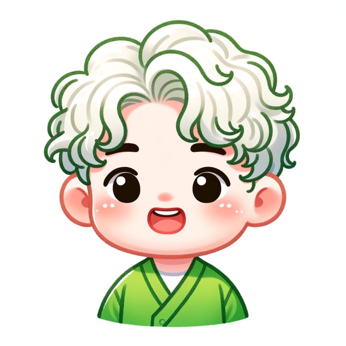Charming South Korean Boy in Green Shirt