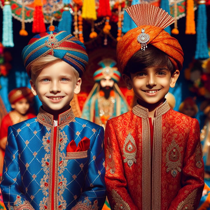 Young Boys in Traditional Indian Attire: Sherwani & Kurta Pyjama