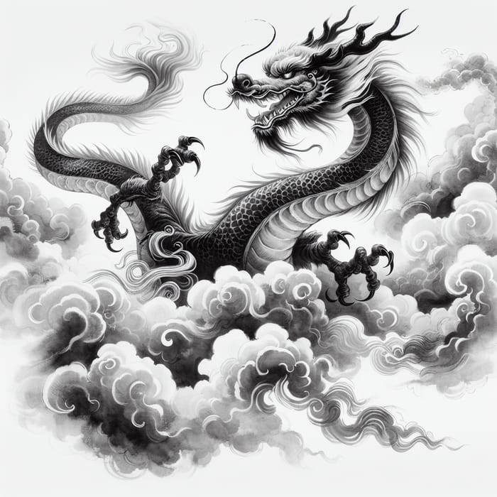Dragon Ink Painting - Graceful Symbol of Power