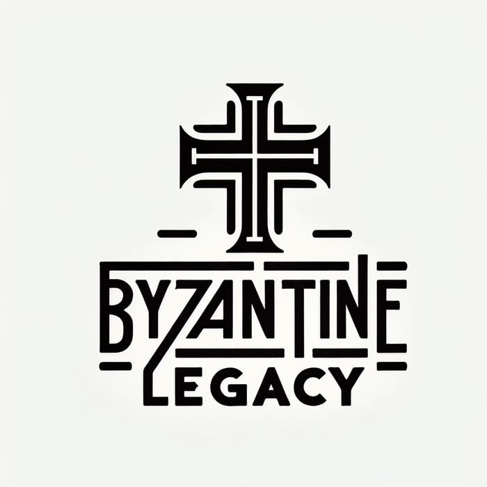 Byzantine Legacy Logo with Orthodox Cross on White Background