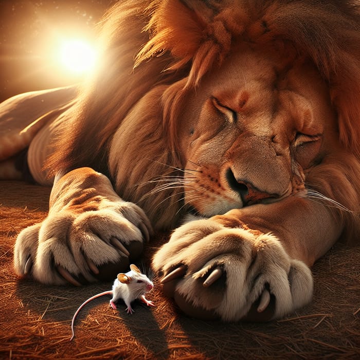 Mighty Lion Awakens: Encounter with a Tiny Mouse