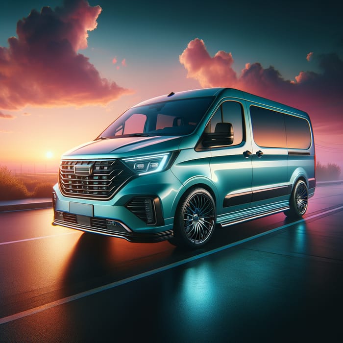 Stunning Turquoise Van At Sunset AI Art Generator Easy Peasy AI