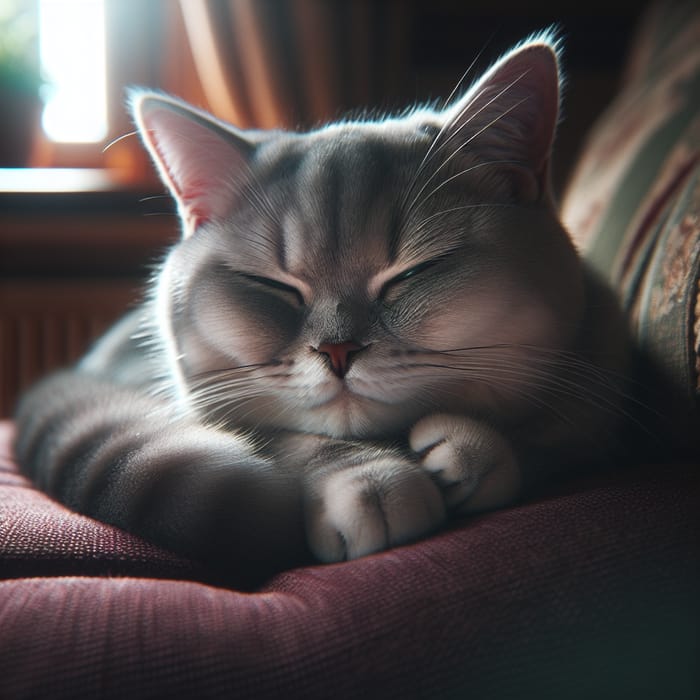 Adorable Gray Cat Resting