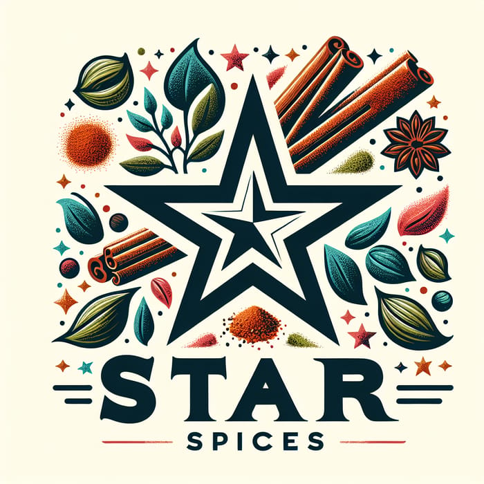 Star Spices Logo Design | Elegant Spice Symbolism