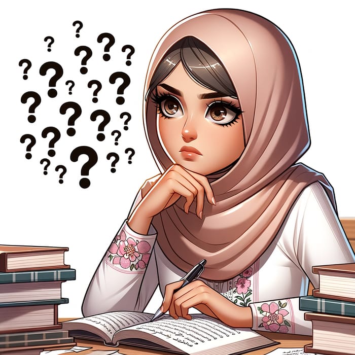 Arabian Student Analyzing Questions - Academic Analysis