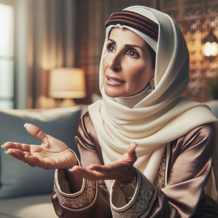 Qatari Woman Recounting the Past