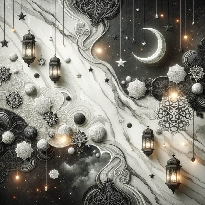 Stunning White, Marble Gray, and Black Ramadan Backgrounds