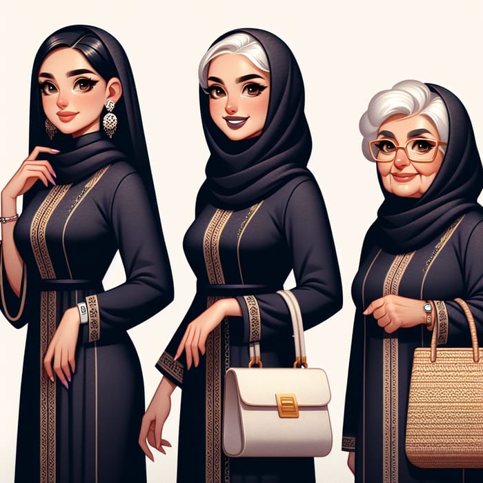 Stylish 3D Image of a Qatari Woman