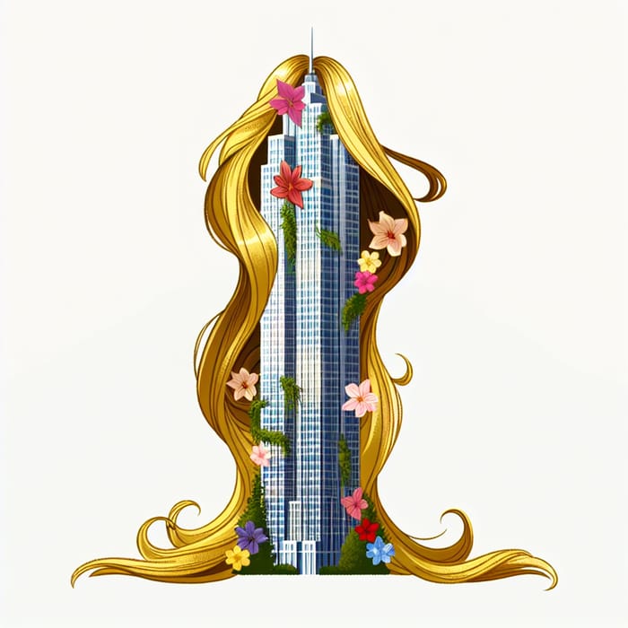 Enchanting Princess Skyscraper with Flower-Adorned Hair