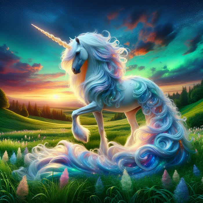 Majestic Unicorn in Enchanting Twilight | Mystical Fantasy Scene