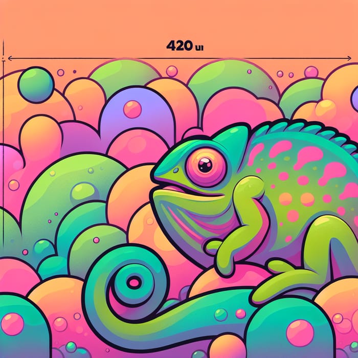 Colorful Chameleon Cartoon Skin Background | 420x830