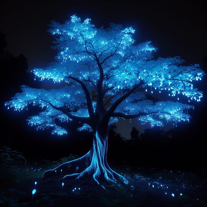 Bioluminescent Tree at Night: Enchanting Glow in the Dark