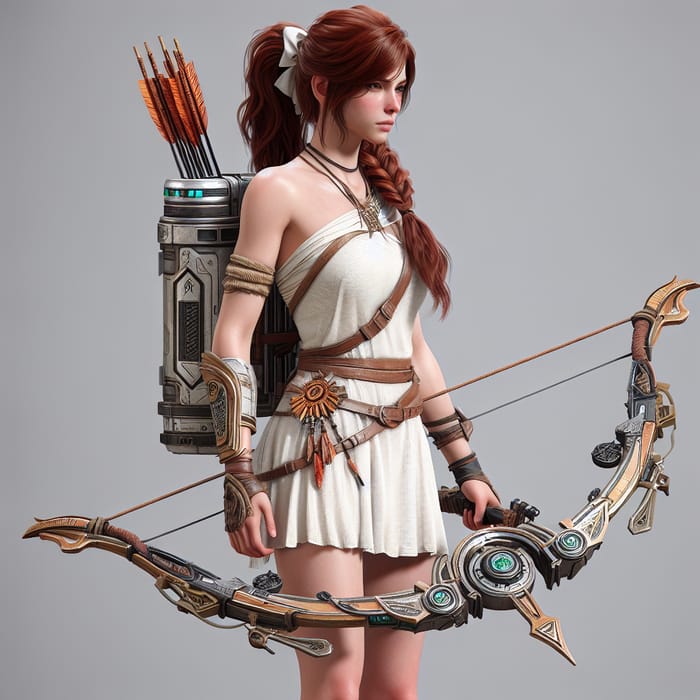 Aloy in White Dress for Forbidden West Group Gathering
