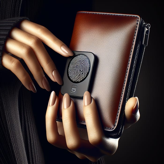 Luxurious Leather Wallet with Fingerprint Scanner