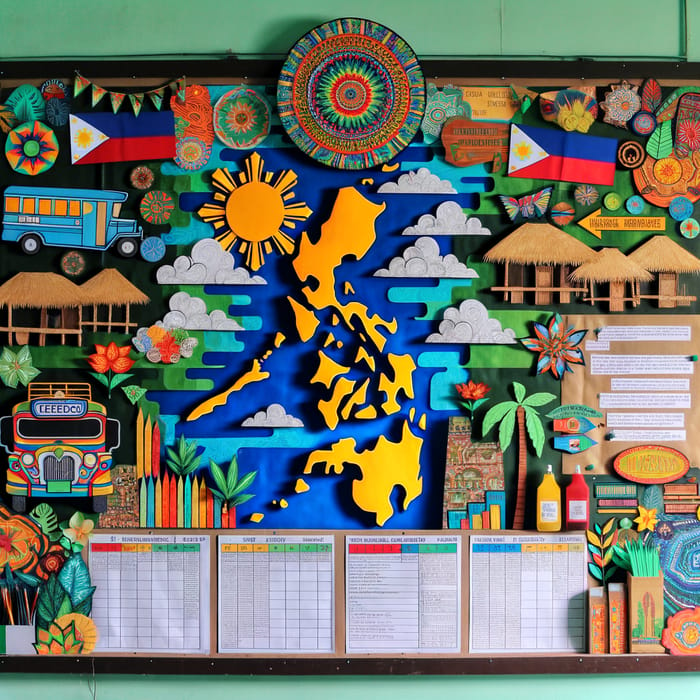 Dynamic Filipino Classroom Bulletin Board Design | Philippines School