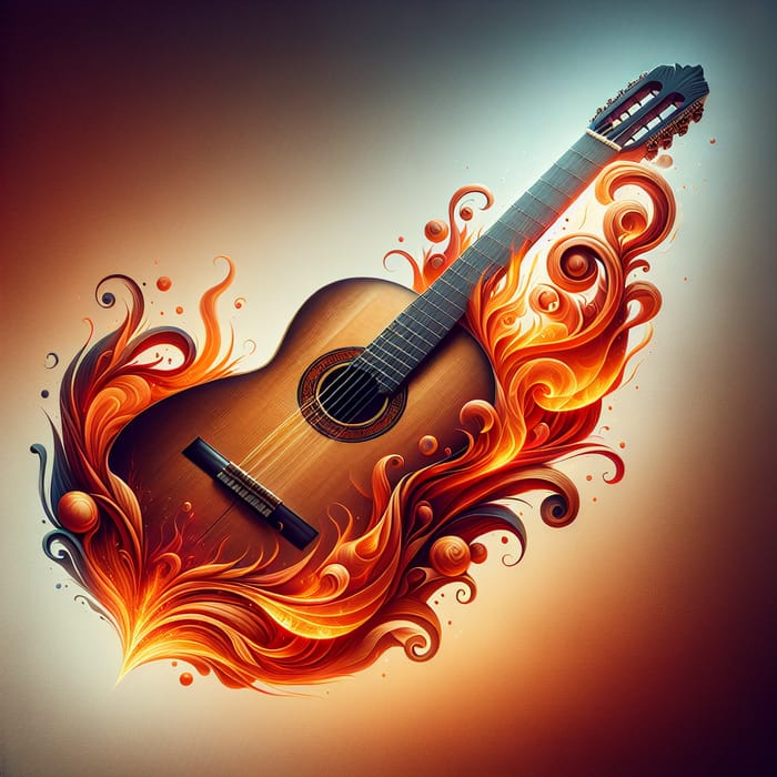 Passionate Classical Guitar Fusion with Fiery Flames
