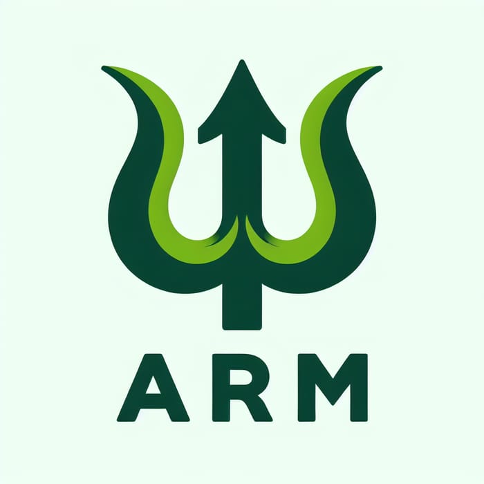 Dynamic Green Tridents Logo and Arm Text Design