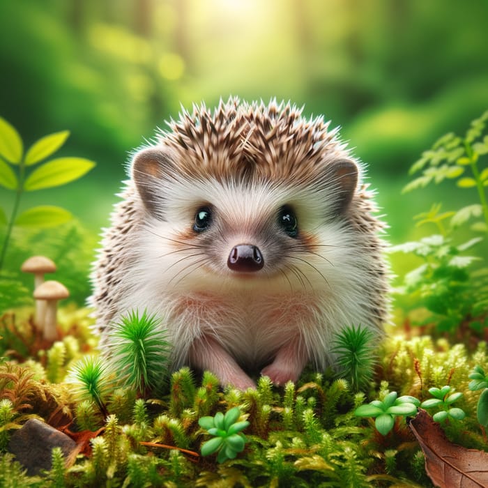 Cute Hedgehog in Serene Greenery