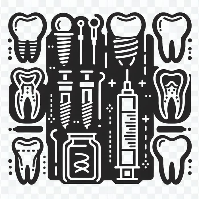 Dental Icons: Implants, Pins, Fillings & Prosthodontics in Apple Style