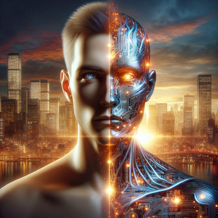 Transhumanism & Artificial Intelligence Fusion Artwork