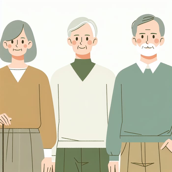 Middle-Aged People in Minimalist Style - Elegant and Simple