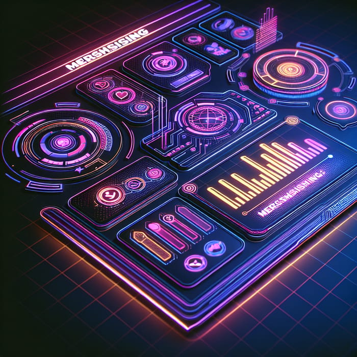 Futuristic MD System Icons with Neon Colors & Cyberpunk Vibes