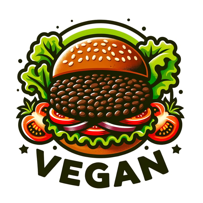 Black Bean Patty Vegan Logo