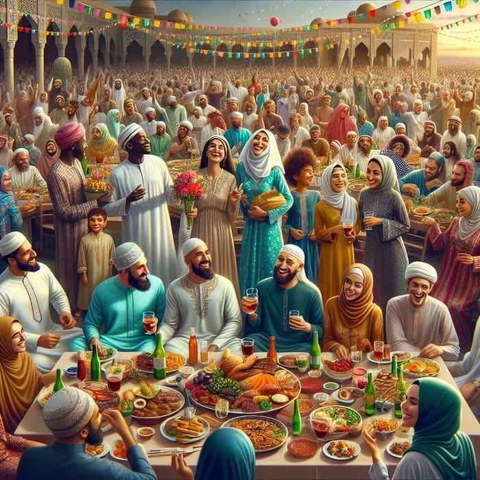 Diverse Eid Celebration: Joyful Unity & Gratitude