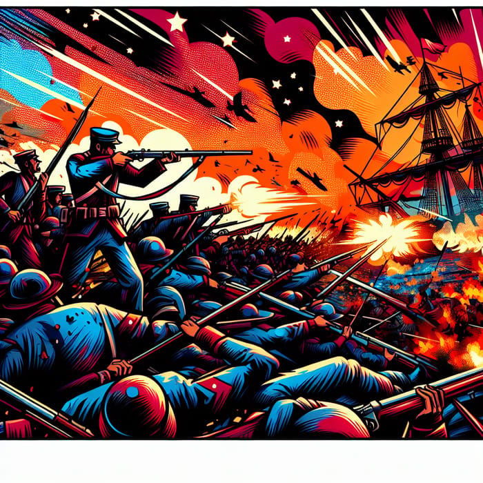 Vibrant Battle of New Orleans: Heroic General & Troops