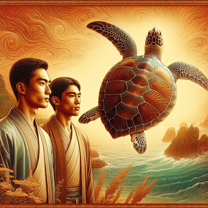 Shoulder-to-Shoulder Tranquility: Embracing the Spiritual Sea Turtle