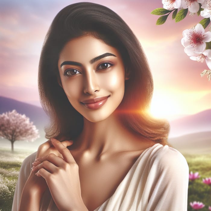 Radiant South Asian Woman: Eternal Beauty Symbol