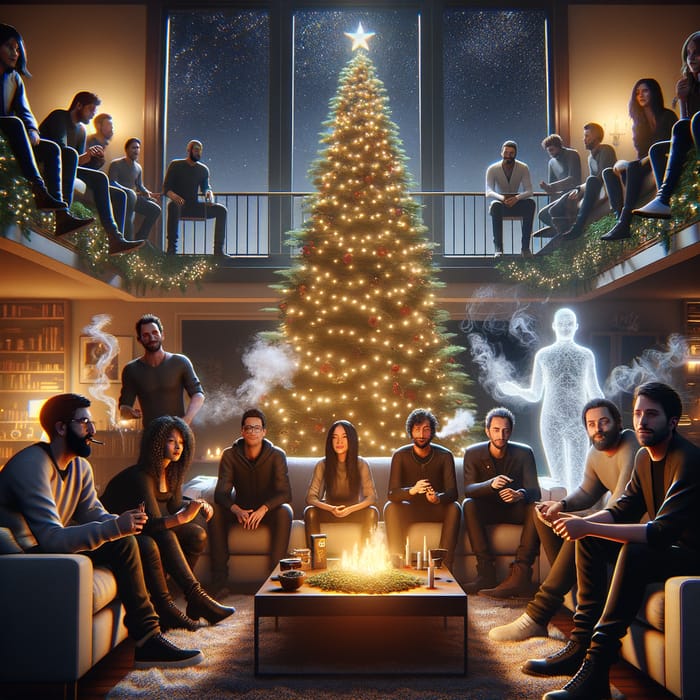 Diverse Group Celebrates Christmas in Luxe Flat - 14 Hackers, 1 Salesperson, Ghost Owner