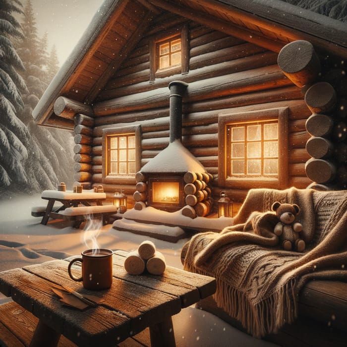 Warm Log Cabin Retreat | Cozy Winter Atmosphere