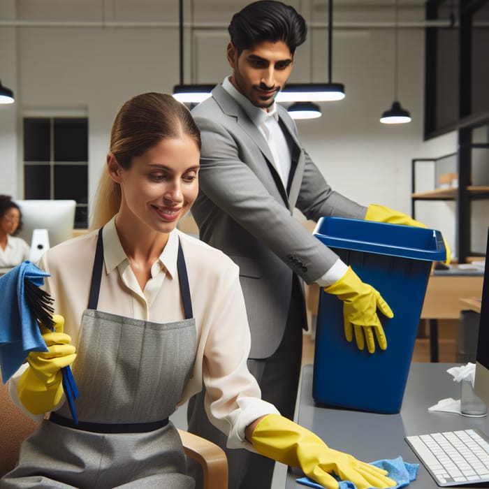 Diligent Cleaning Duo in Action Professional Services AI Art