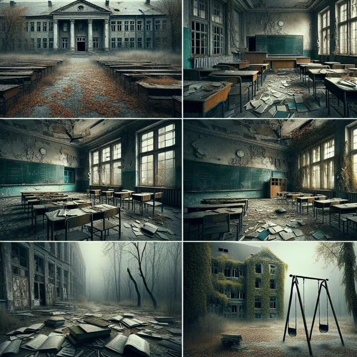 Abandoned School: Eerie Image of Decay