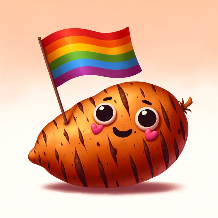 Camote Rainbow Flag Art - Gay Pride Sweet Potato