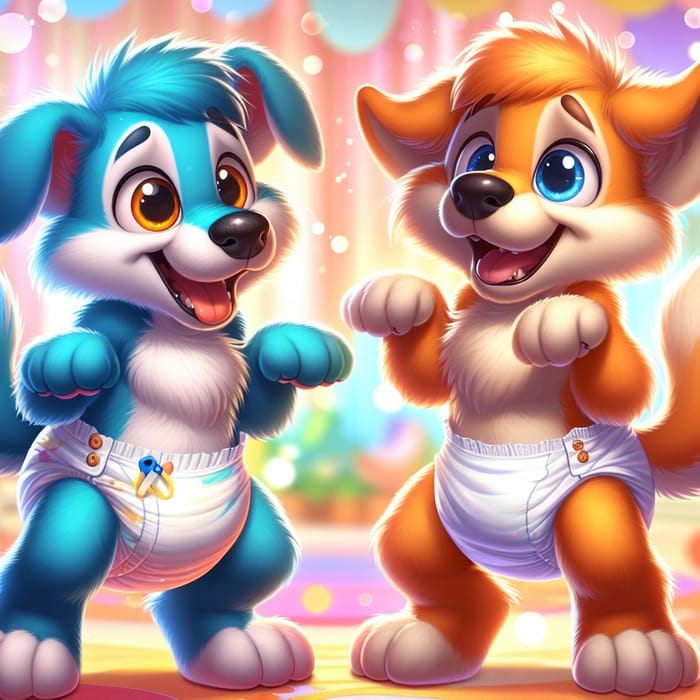 Bluey and Bingo: Fun Animated Diaper Duo