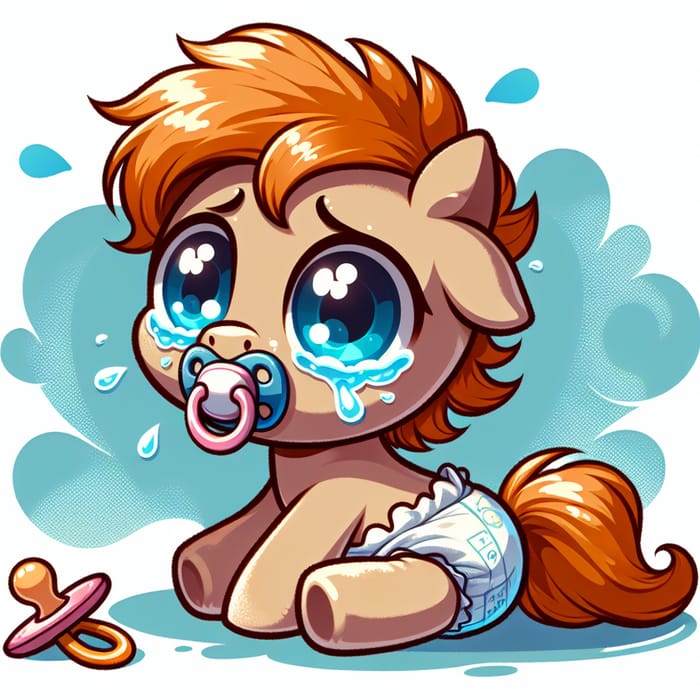 Cute Newborn Pony with Pacifier | 0-Month-Old Baby Crying
