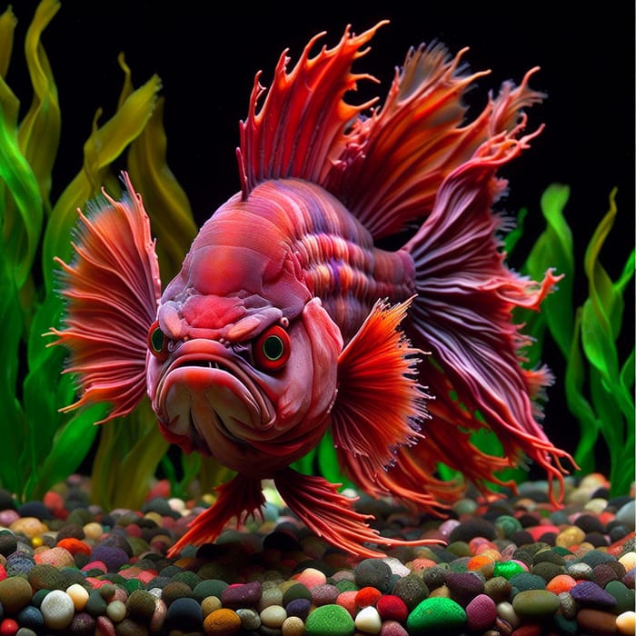 Simply Angry Fish in Fiery Red